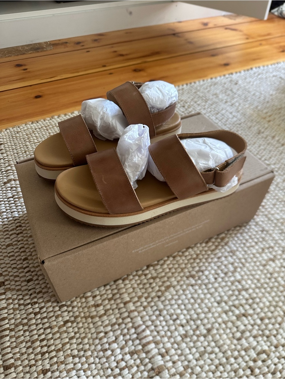 Women’s Tan Platform Slide Sandals